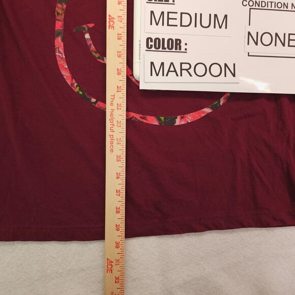 Nirvana Band Casual Crew Neck Graphic T-Shirt Adult Mens Size Medium M Maroon - Picture 8 of 9